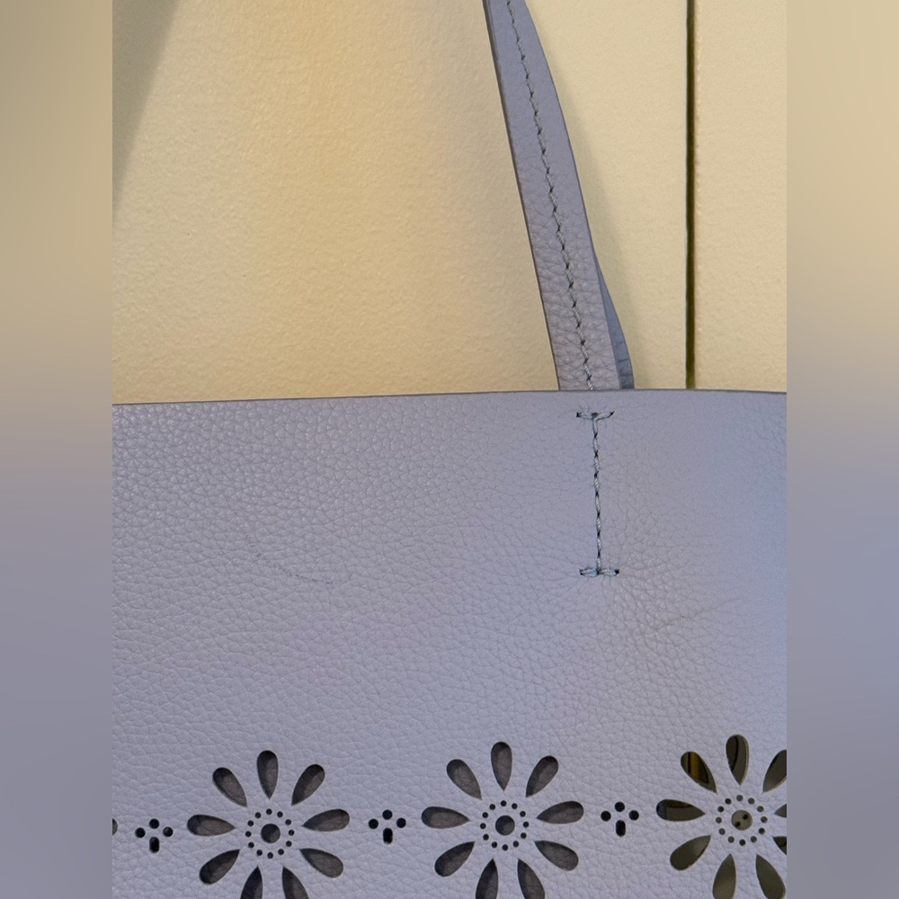 kate spade lavender perforated floral leather tote - Picture 9 of 10